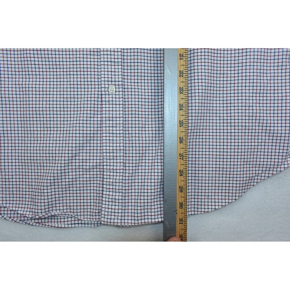 Ralph Lauren Classic Fit Men's Shirt Size XXL White/Red Plaid Check Button Down